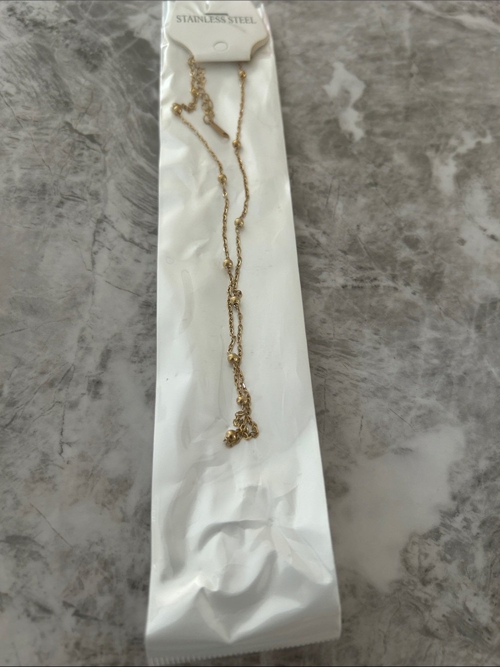 Gold-Tone Stainless Steel Layered Necklace - Women Jewelry